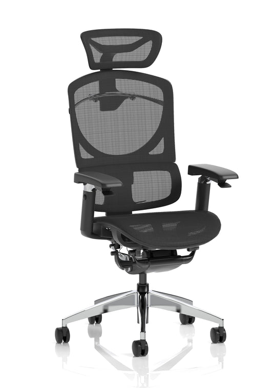 Ergo Click Plus in black mesh, front view