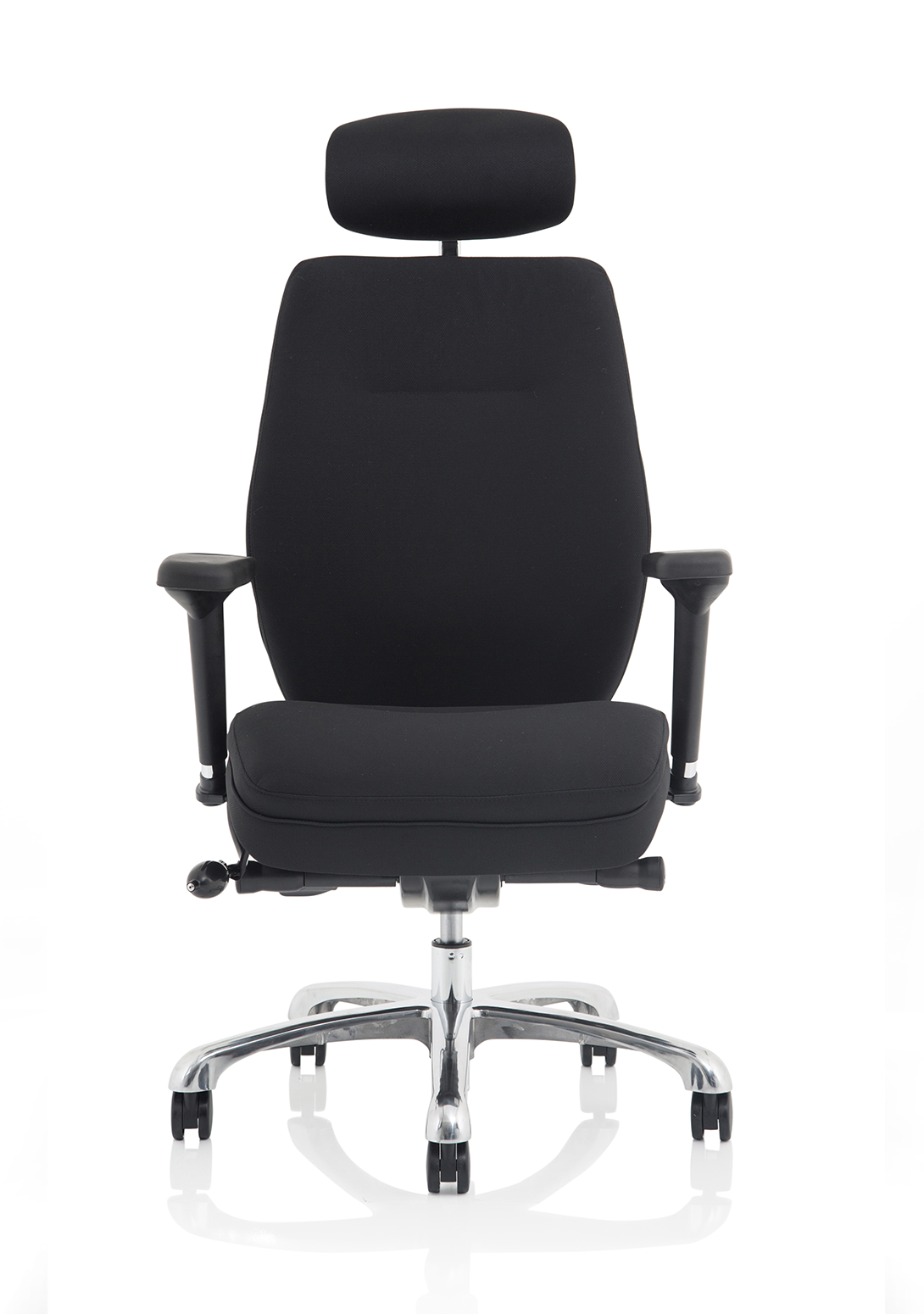 Domino black fabric ergonomic chair, alternate view