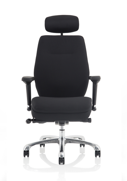 Domino black fabric ergonomic chair, alternate view