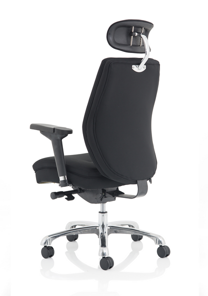 Domino black fabric ergonomic chair detail