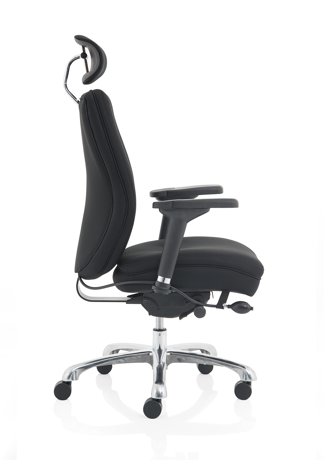 Domino black fabric ergonomic chair dimensions