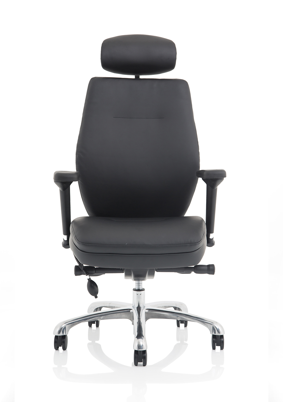 Domino black leather ergonomic chair, alternate view