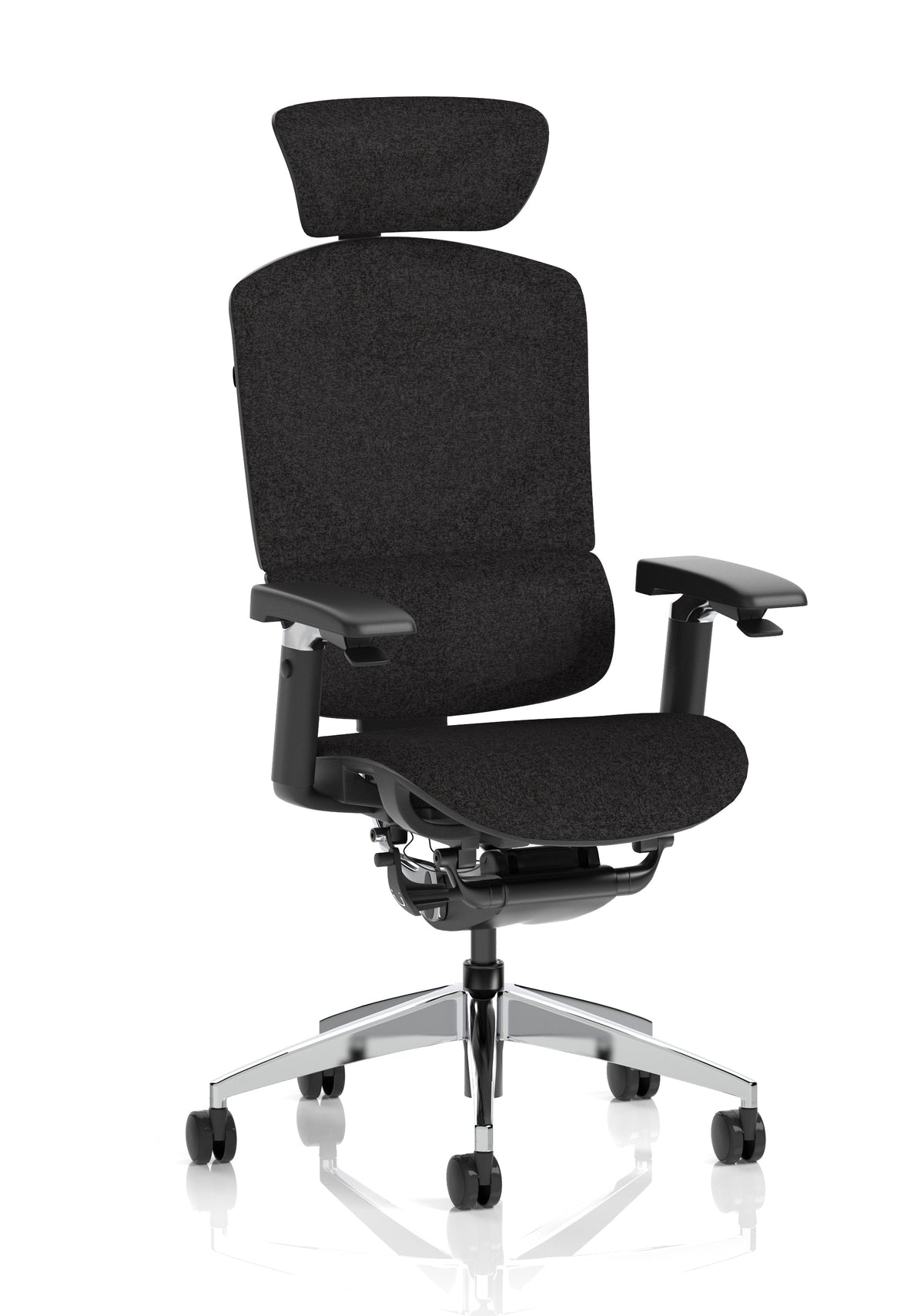 Ergo Click Plus in black fabrimesh, front view