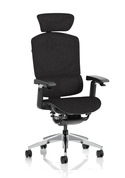 Ergo Click Plus in black fabrimesh, front view