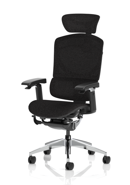 Ergo Click Plus in black fabrimesh, side view