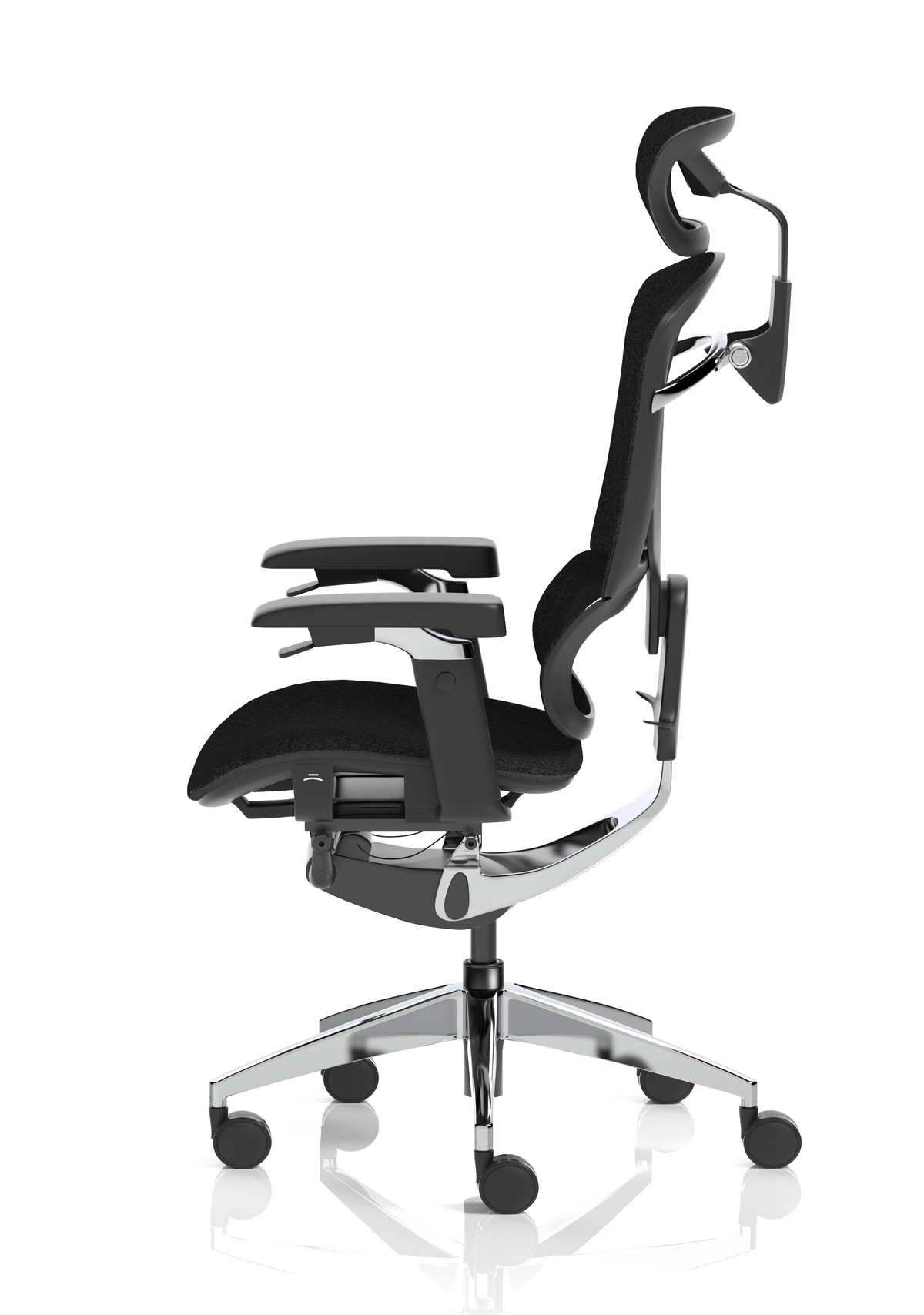 Ergo Click Plus in black fabrimesh, rear view