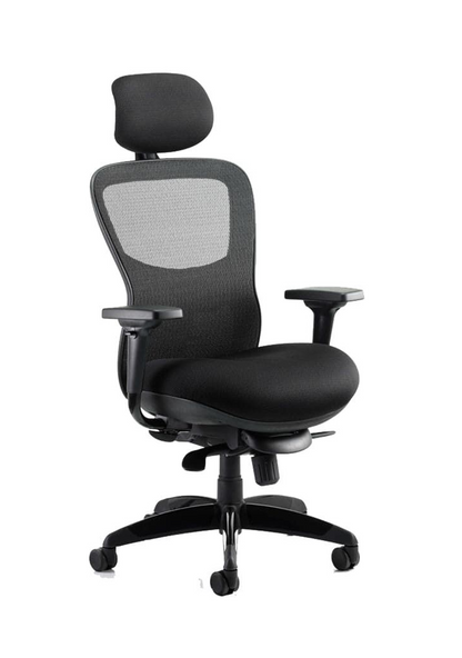 Stealth Shadow black airmesh chair with headrest