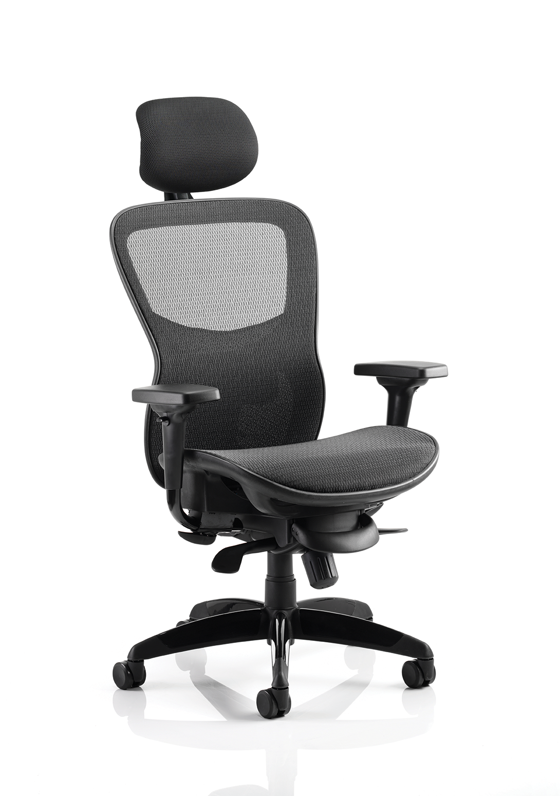 Stealth Shadow black mesh chair with headrest