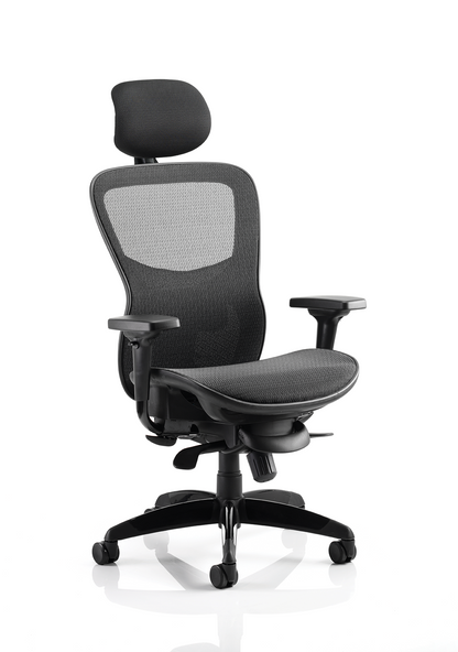 Stealth Shadow black mesh chair with headrest